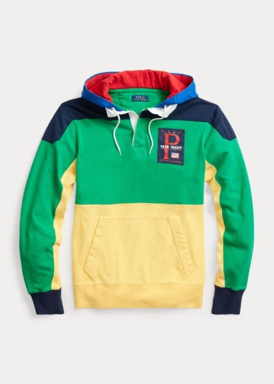 Playeras Polo Ralph Lauren Hombre Verdes Multicolor - Color-Blocked Hooded Rugby - FXWUV9172